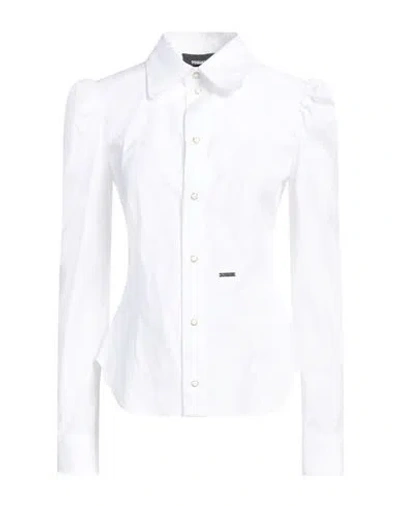 Dsquared2 Woman Shirt White Size 4 Cotton, Elastane