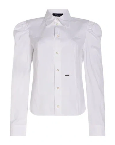 Dsquared2 Woman Shirt White Size 2 Cotton, Elastane