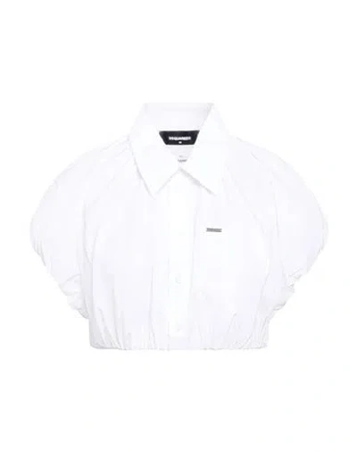 Dsquared2 Woman Shirt White Size 8 Cotton
