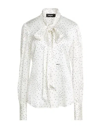 Dsquared2 Woman Shirt White Size 8 Silk