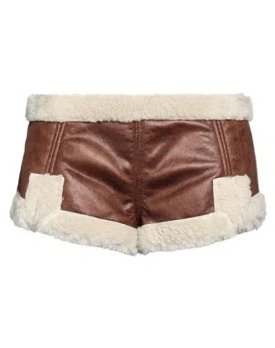 Dsquared2 Woman Shorts & Bermuda Shorts Brown Size 6 Polyester