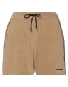 Dsquared2 Woman Shorts & Bermuda Shorts Camel Size S Cotton, Polyamide, Modal, Polyester In Beige