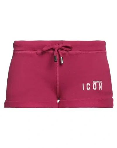 Dsquared2 Woman Shorts & Bermuda Shorts Garnet Size L Cotton, Elastane In Red