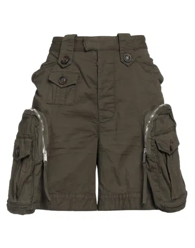 Dsquared2 Woman Shorts & Bermuda Shorts Military Green Size 4 Cotton, Elastane