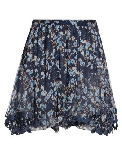Dsquared2 Woman Shorts & Bermuda Shorts Navy Size 2 Silk In Navy Blue