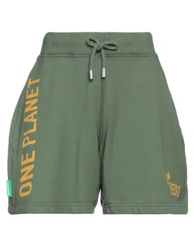 Dsquared2 Woman Shorts & Bermuda Shorts Sage Green Size Xs Cotton, Elastane
