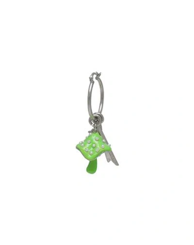 Dsquared2 Woman Single Earring Lime Green Size - Metal, Enamel In Green