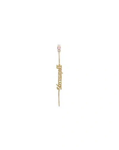 Dsquared2 Woman Single Earring Gold Size - Brass, Tin Alloy, Swarovski Crystal
