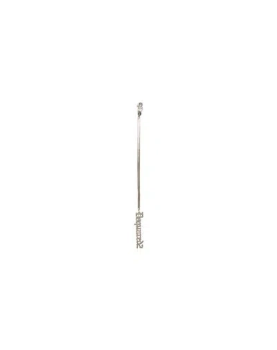 Dsquared2 Woman Single Earring Silver Size - Brass, Tin Alloy, Swarovski Crystal In Silver