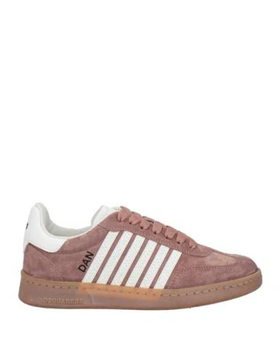 Dsquared2 Woman Sneakers Antique Rose Size 5 Calfskin In Brown