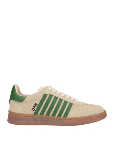 Dsquared2 Woman Sneakers Beige Size 6 Calfskin In Multi