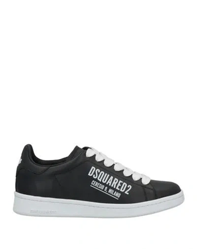 Dsquared2 Woman Sneakers Black Size 9 Calfskin