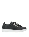 Dsquared2 Woman Sneakers Black Size 9 Soft Leather In Black