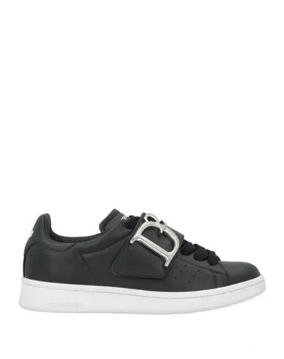 Dsquared2 Woman Sneakers Black Size 9 Soft Leather