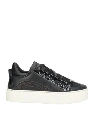 Dsquared2 Woman Sneakers Black Size 5 Soft Leather