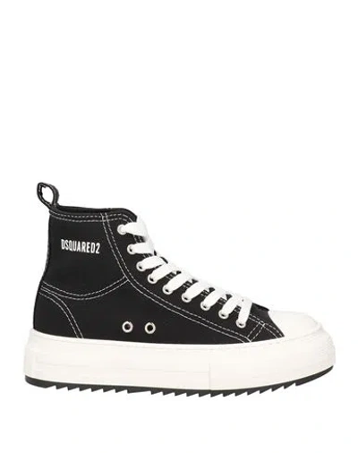 Dsquared2 Woman Sneakers Black Size 6 Textile Fibers In Black