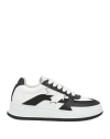 Dsquared2 Woman Sneakers Black Size 6.75 Calfskin, Pvc - Polyvinyl Chloride