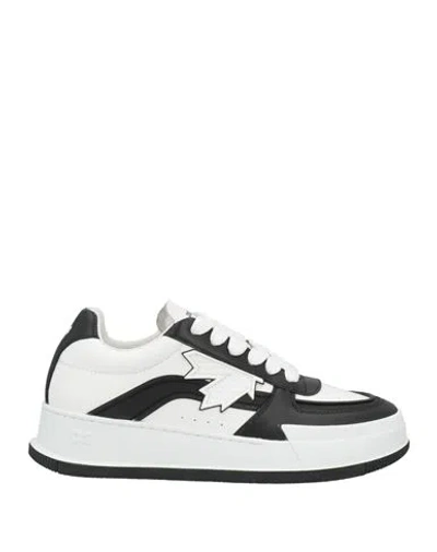 Dsquared2 Woman Sneakers Black Size 6.75 Calfskin, Pvc - Polyvinyl Chloride