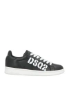 Dsquared2 Woman Sneakers Black Size 7.5 Leather In Black