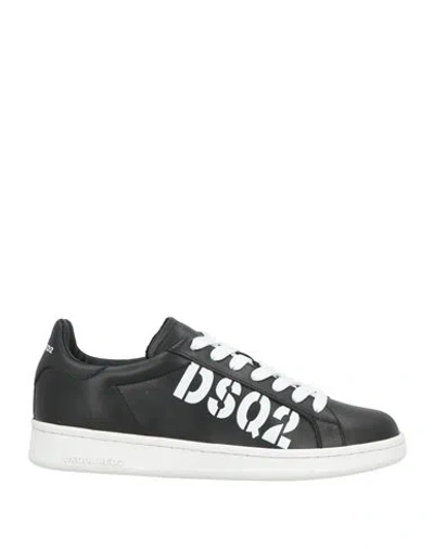 Dsquared2 Woman Sneakers Black Size 7.5 Leather