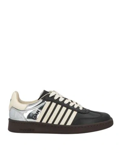 Dsquared2 Woman Sneakers Black Size 8.5 Leather