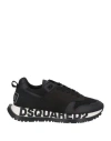 Dsquared2 Woman Sneakers Black Size 9 Soft Leather, Textile Fibers In Black
