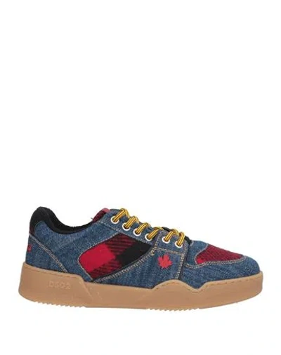 Dsquared2 Woman Sneakers Blue Size 6.75 Textile Fibers
