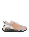 Dsquared2 Woman Sneakers Blush Size 5 Calfskin, Textile Fibers In Pink