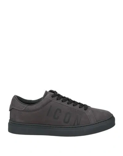 Dsquared2 Woman Sneakers Charcoal Size 6.75 Leather In Gray