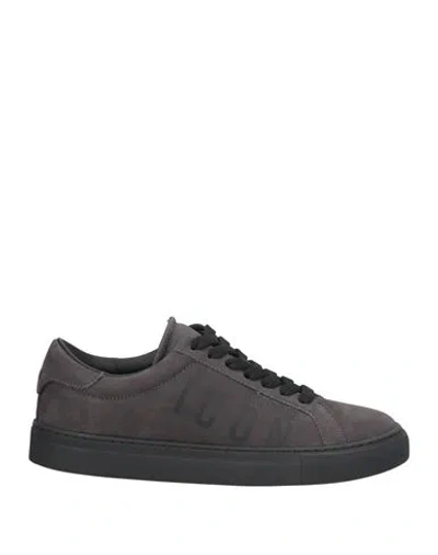 Dsquared2 Woman Sneakers Charcoal Size 7.5 Calfskin In Gray