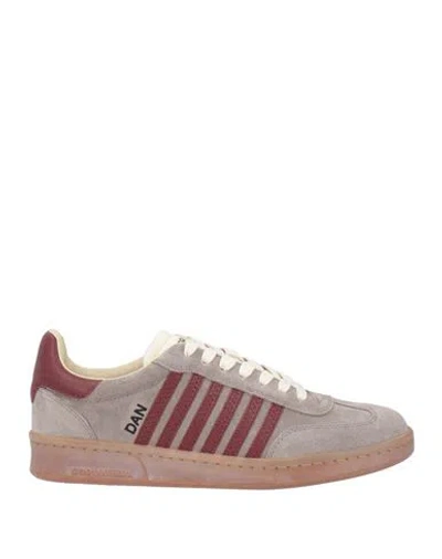 Dsquared2 Woman Sneakers Grey Size 7.5 Calfskin In Gray