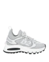 Dsquared2 Woman Sneakers Grey Size 8 Textile Fibers In Grey