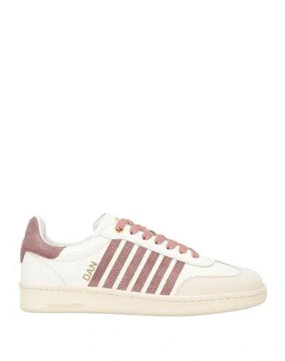 Dsquared2 Woman Sneakers Ivory Size 6.75 Calfskin In White
