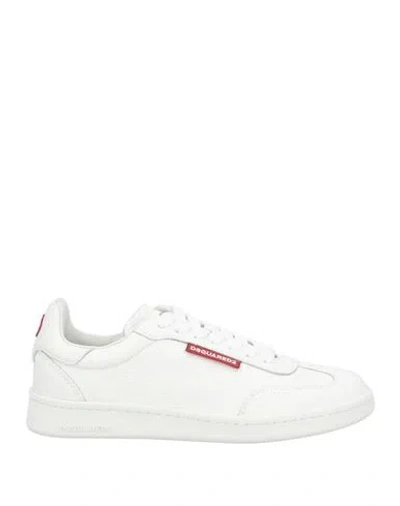 Dsquared2 Woman Sneakers Ivory Size 6.75 Leather In White