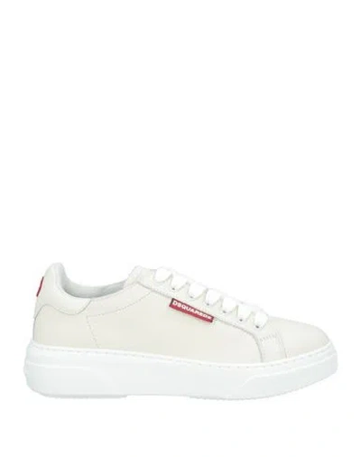 DSQUARED2 DSQUARED2 WOMAN SNEAKERS IVORY SIZE 6.5 LEATHER