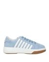 Dsquared2 Woman Sneakers Light Blue Size 11 Soft Leather