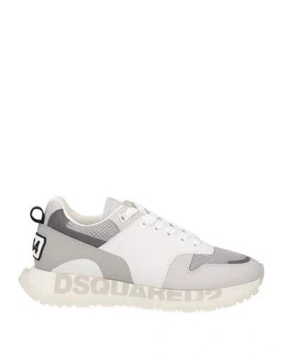 Dsquared2 Woman Sneakers Light Grey Size 9 Calfskin, Rubber