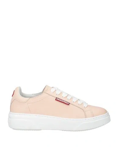 DSQUARED2 DSQUARED2 WOMAN SNEAKERS LIGHT PINK SIZE 6.75 LEATHER