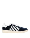 Dsquared2 Woman Sneakers Navy Size - Textile Fibers, Leather In Blue