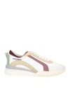 Dsquared2 Woman Sneakers Off White Size 6 Calfskin, Textile Fibers