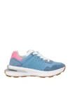 Dsquared2 Woman Sneakers Pastel Blue Size 6 Leather, Textile Fibers