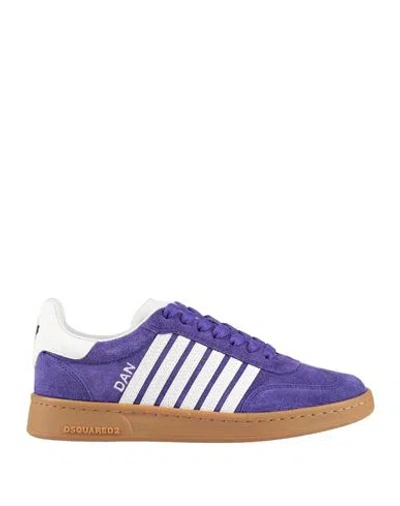 Dsquared2 Woman Sneakers Purple Size 6.75 Calfskin
