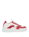 Dsquared2 Woman Sneakers Red Size 7 Calfskin, Pvc - Polyvinyl Chloride