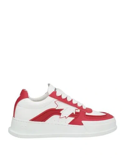 Dsquared2 Woman Sneakers Red Size 7 Calfskin, Pvc - Polyvinyl Chloride