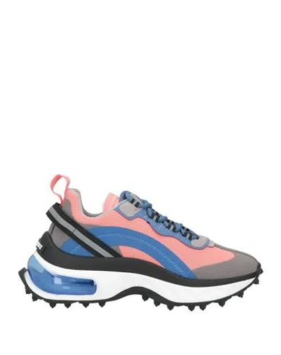 Dsquared2 Woman Sneakers Salmon Pink Size 6 Textile Fibers