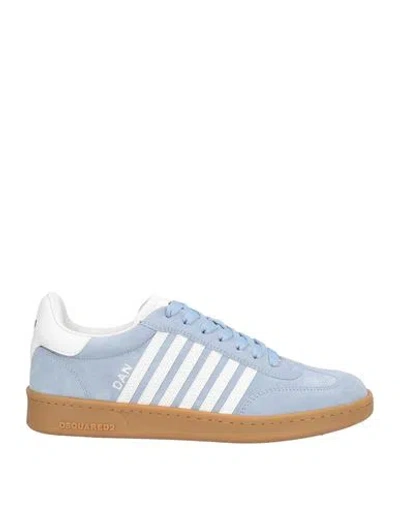 Dsquared2 Woman Sneakers Sky Blue Size 6 Calfskin