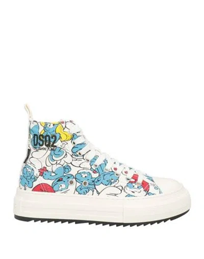 Dsquared2 Woman Sneakers White Size 11 Textile Fibers