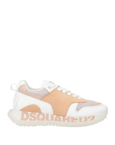 Dsquared2 Woman Sneakers White Size 5 Calfskin, Rubber