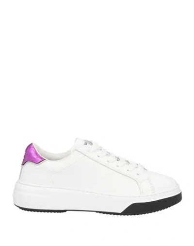 Dsquared2 Woman Sneakers White Size 6 Calfskin, Goat Skin