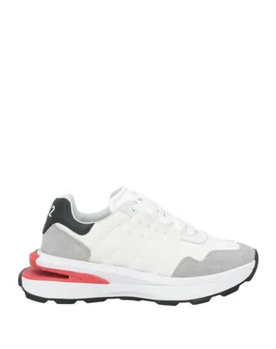 Dsquared2 Woman Sneakers White Size 6.75 Leather, Textile Fibers
